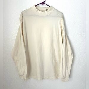 Northwest Outfitters Mock Neck Long Sleeve Shirt Men’s L Cream Ivory 100% Cotton